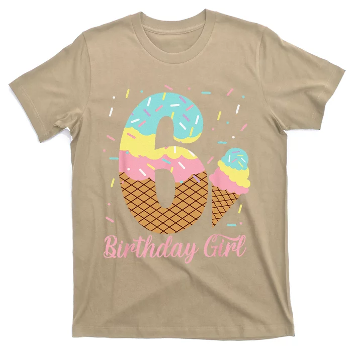 Ice Cream 6th Birthday Party Sweet 6 Years Old T-Shirt