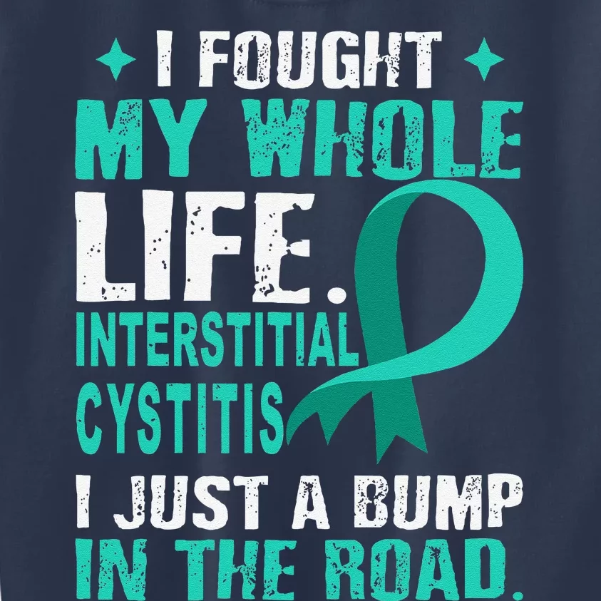 Interstitial Cystitis Awareness Teal Ribbon Support Family Kids Sweatshirt