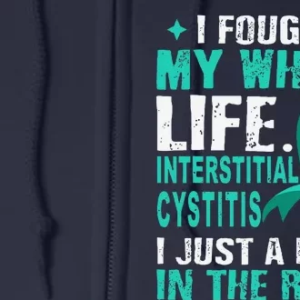 Interstitial Cystitis Awareness Teal Ribbon Support Family Full Zip Hoodie