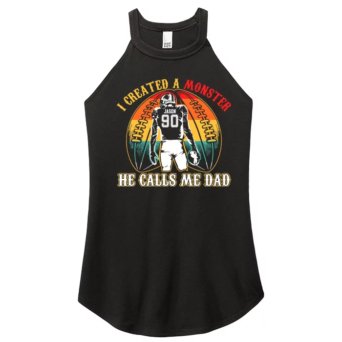 I Created A Monster Calls Me Dad Women’s Perfect Tri Rocker Tank