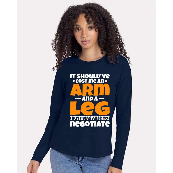 It Cost an Arm and a Leg - Funny Amputation Leg Amputee Womens Cotton Relaxed Long Sleeve T-Shirt