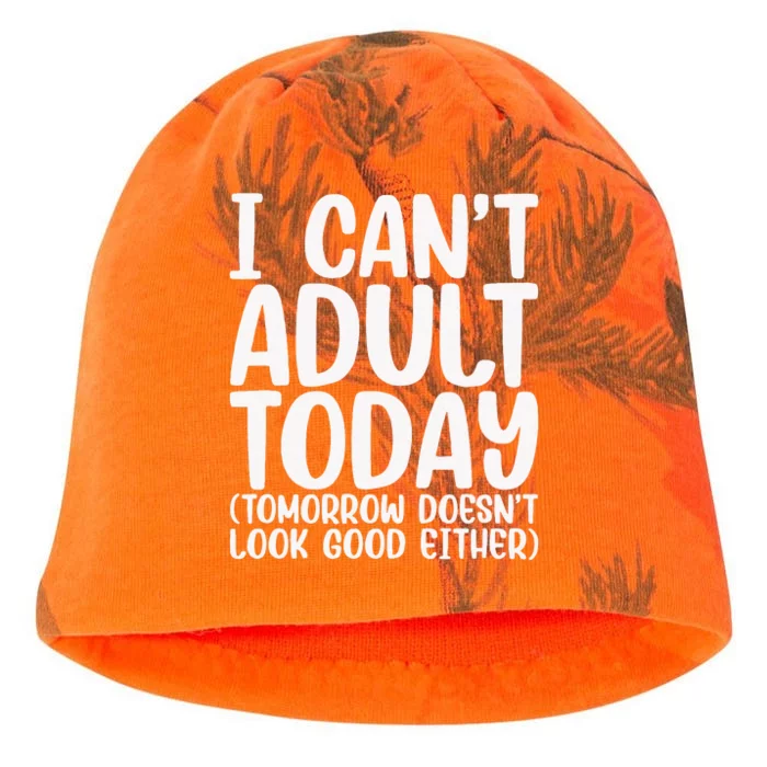 I Can’t Adult Today Funny Adulting Humor Stress Relief Kati - Camo Knit Beanie