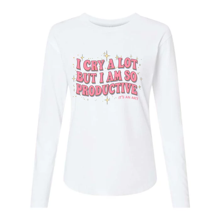 I Cry A Lot But I Am So Productive Its An Art Ttpd Taylor Lover Womens Cotton Relaxed Long Sleeve T-Shirt