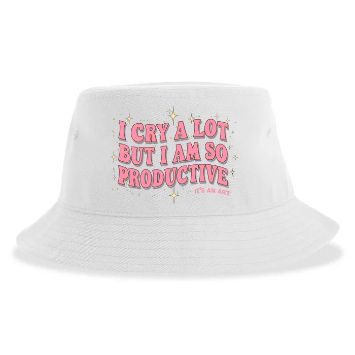 I Cry A Lot But I Am So Productive Its An Art Ttpd Taylor Lover Sustainable Bucket Hat