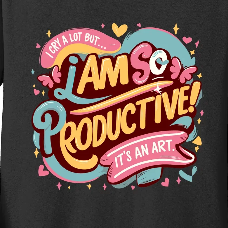 I Cry A Lot I Am So Productive Its An Art Ttpd Taylor Lover Kids Long Sleeve Shirt