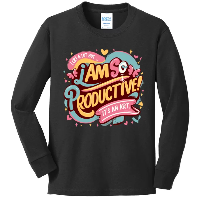 I Cry A Lot I Am So Productive Its An Art Ttpd Taylor Lover Kids Long Sleeve Shirt