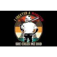 I Created A Monster She Calls Me Dad Funny Baseball Bumper Sticker