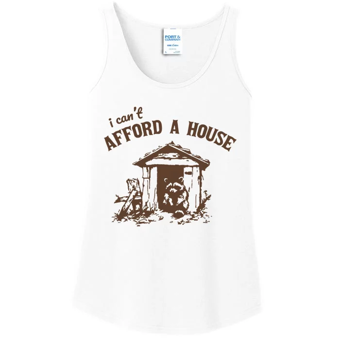 I CanT Afford A House Funny Raccoon Vintage Ladies Essential Tank