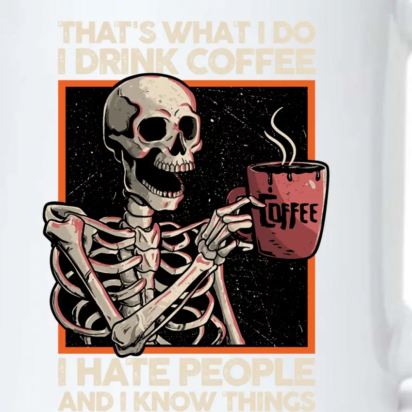 I Coffee And I Know Things Funny Skeleton Halloween Gift Black Color Changing Mug