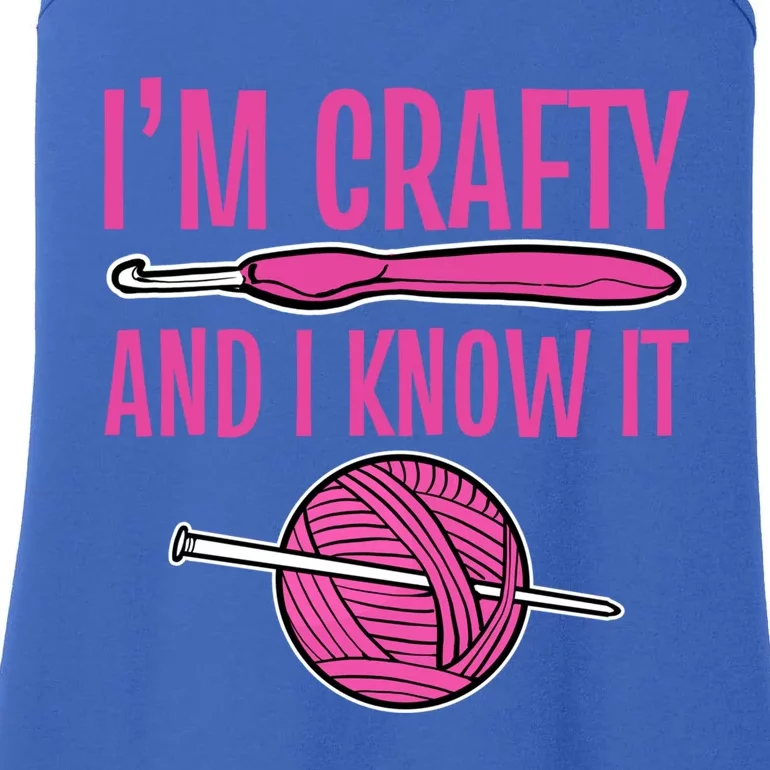 I'm Crafty And I Know It Mom Grandma Funny Crafter Design Gift Ladies Essential Tank