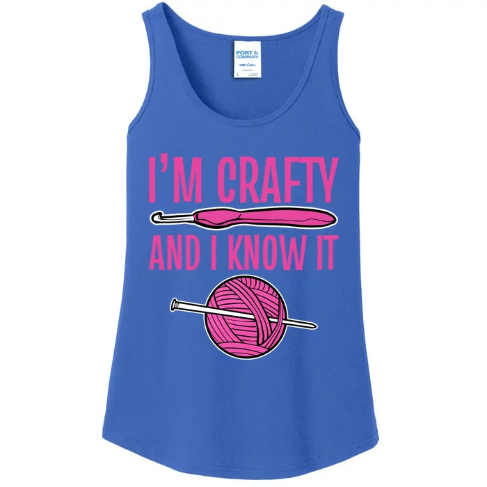 I'm Crafty And I Know It Mom Grandma Funny Crafter Design Gift Ladies Essential Tank