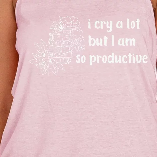 I Cry A Lot But I Am So Productive Country Music Fan Lover Women's Knotted Racerback Tank