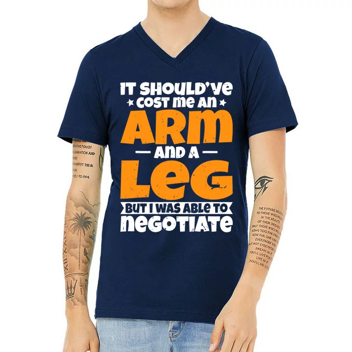 It Cost An Arm And A Leg Funny Amputation Leg Amputee V-Neck T-Shirt