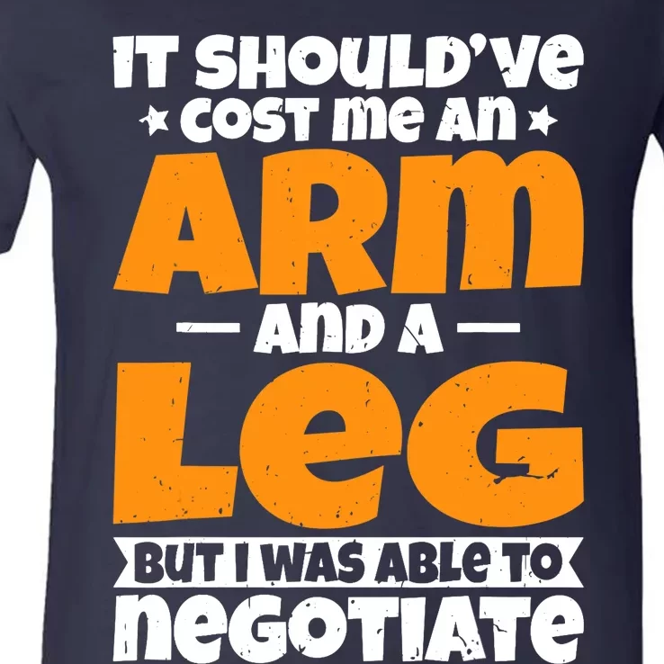 It Cost An Arm And A Leg Funny Amputation Leg Amputee V-Neck T-Shirt