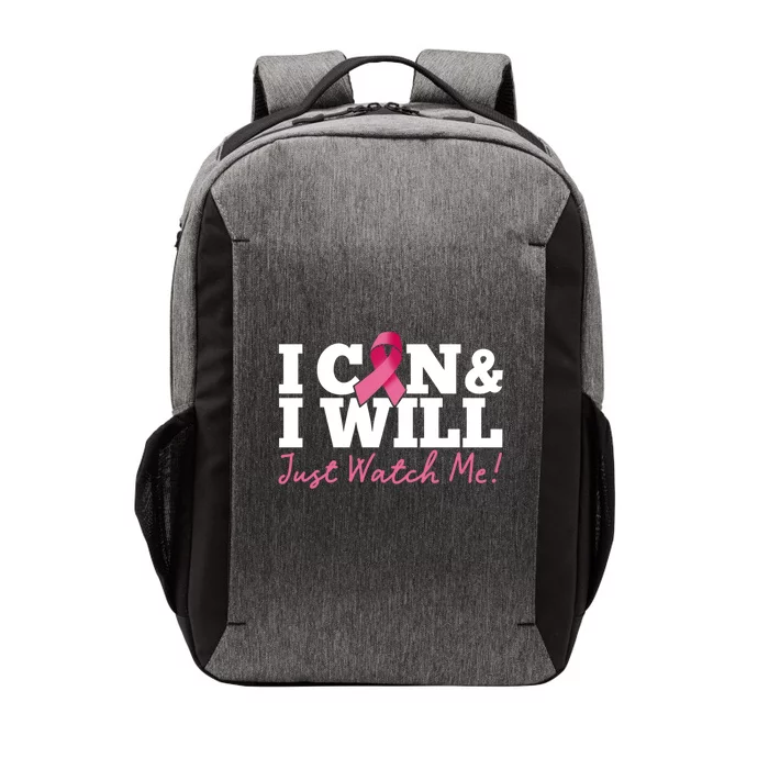 I Can And I Will Beat Breast Cancer Warrior Just Watch Me Gift Vector Backpack