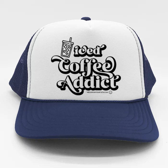 Iced Coffee Addict for Retro Iced Coffee Latte Lovers Trucker Hat