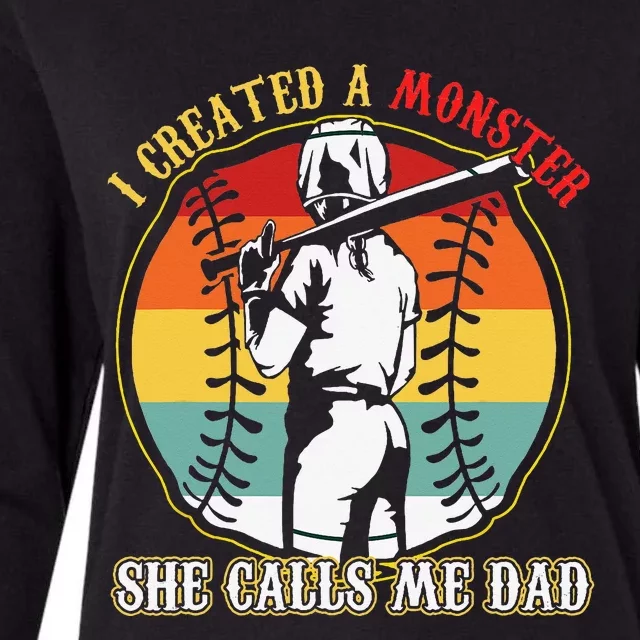 I Created A Monster She Call Me Dad Womens Cotton Relaxed Long Sleeve T-Shirt