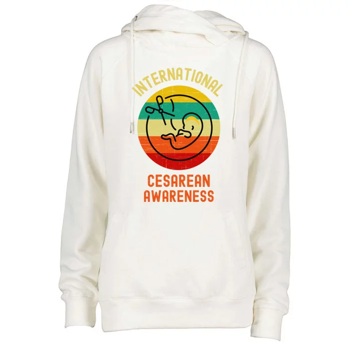 International Cesarean Awareness Month Gift C Section Support Great Gift Womens Funnel Neck Pullover Hood