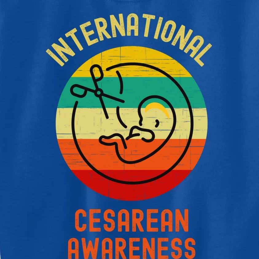 International Cesarean Awareness Month Gift C Section Support Great Gift Kids Sweatshirt