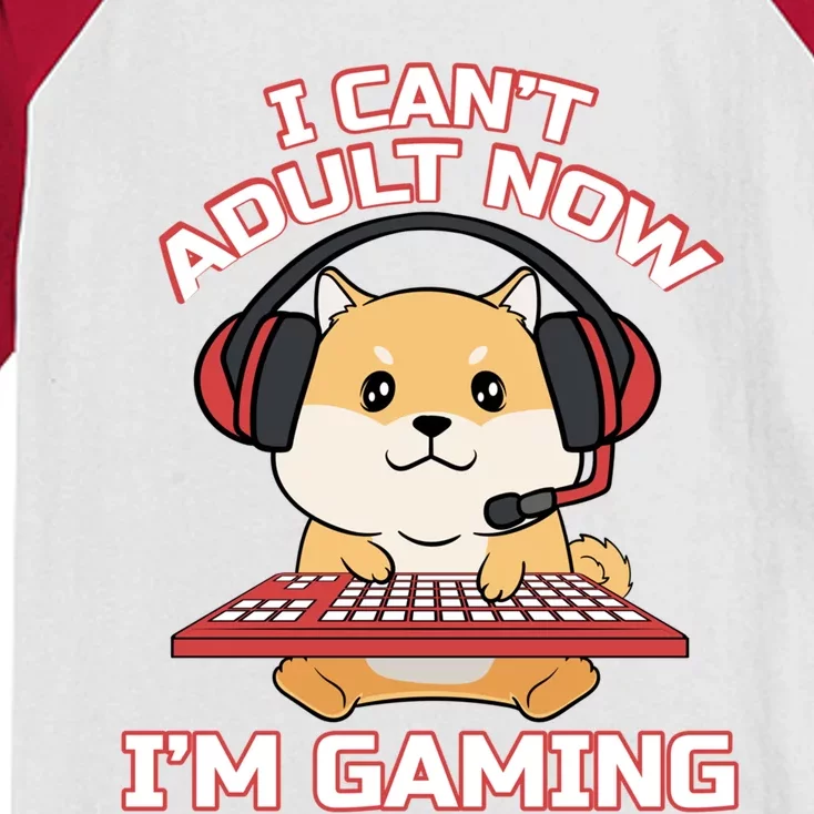 I Can´t Adult Now I´am Gaming Gaming Games Assertion Gamer Gift Kids Colorblock Raglan Jersey