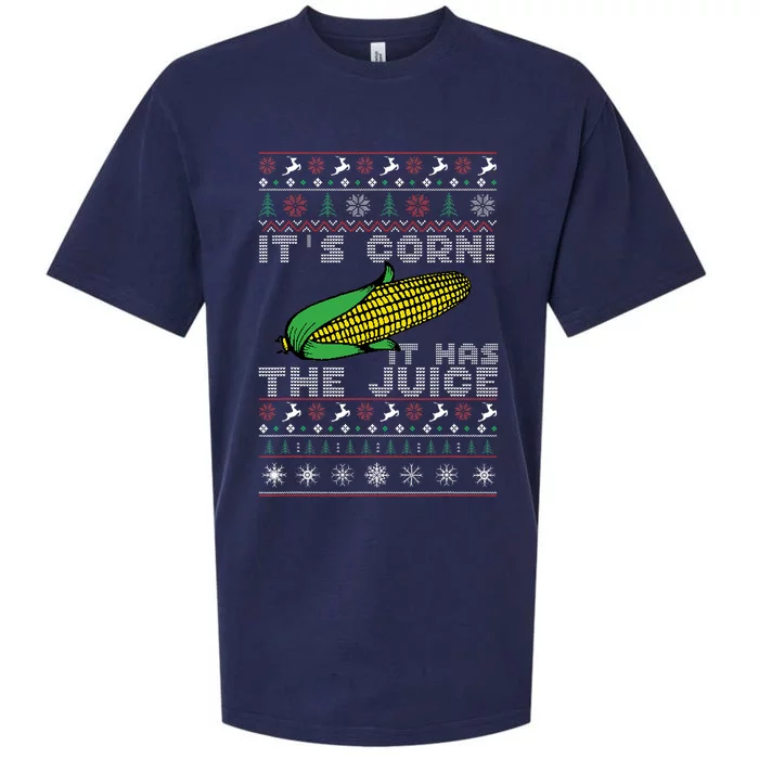 It's Corn A Lump With Knobs It Has The Juice Ugly Christmas Sueded Cloud Jersey T-Shirt