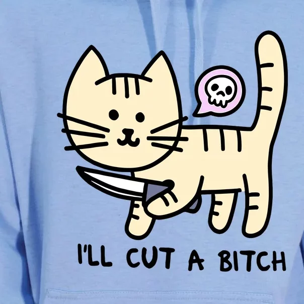 ILl Cut A Bitch Funny Cat Unisex Surf Hoodie