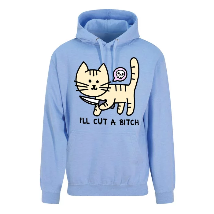 ILl Cut A Bitch Funny Cat Unisex Surf Hoodie