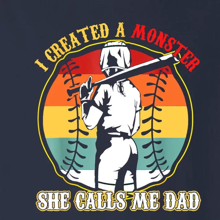 I Created A Monster She Call Me Dad Softball Baseball Lover Toddler Long Sleeve Shirt