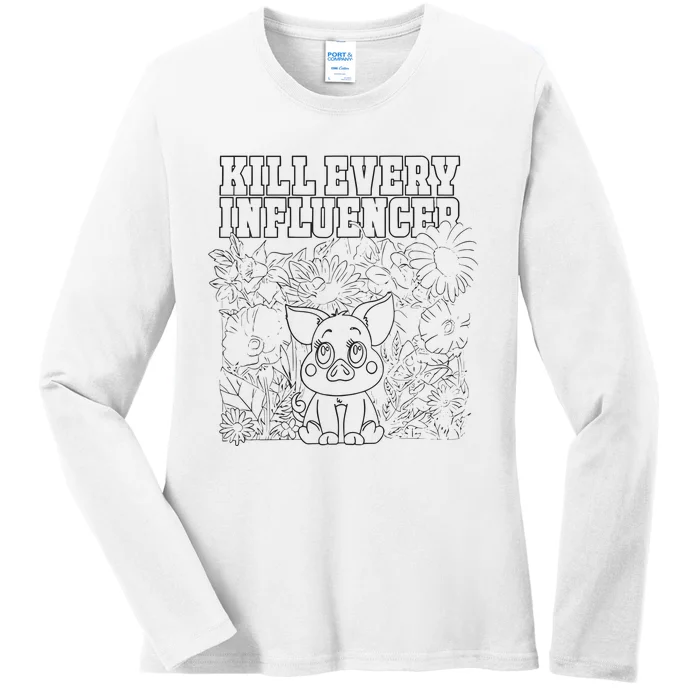 Iuencers Coloring Book Ladies Long Sleeve Shirt