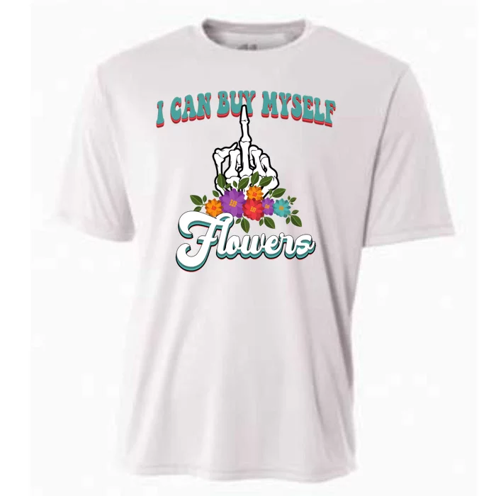 I Can Buy Myself Flowers Middle Finger Floral Cooling Performance Crew T-Shirt