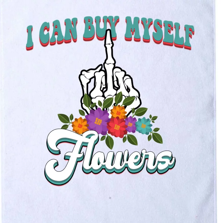 I Can Buy Myself Flowers Middle Finger Floral Platinum Collection Golf Towel