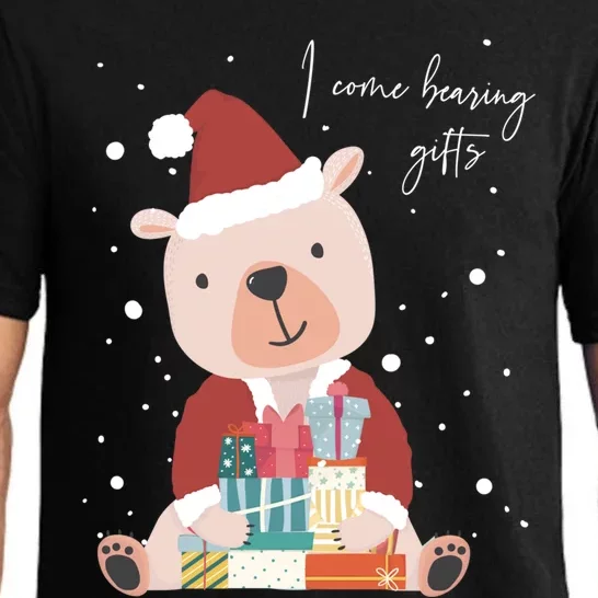 I Come Bearing Funny Gift Funny Christmas Santa Claus Polar Bear Gift Pajama Set