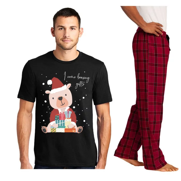 I Come Bearing Funny Gift Funny Christmas Santa Claus Polar Bear Gift Pajama Set