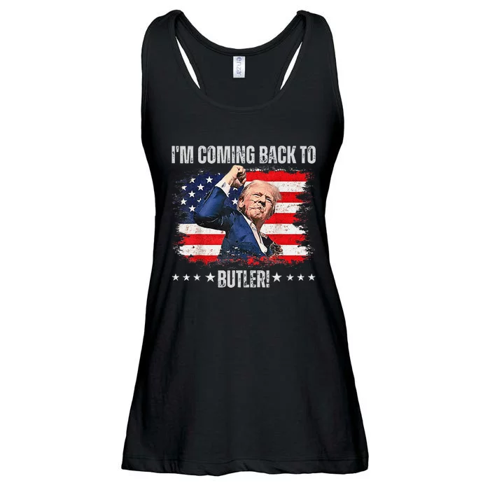 IM Coming Back To Butler Trump Fight Vote Trump President Ladies Essential Flowy Tank