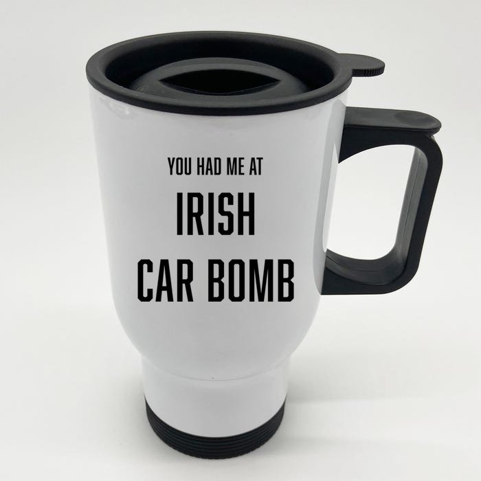 Irish Car Bomb Cocktail Booze Bartender St Patrick's Day Gift Front & Back Stainless Steel Travel Mug