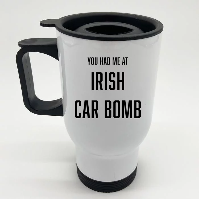 Irish Car Bomb Cocktail Booze Bartender St Patrick's Day Gift Front & Back Stainless Steel Travel Mug