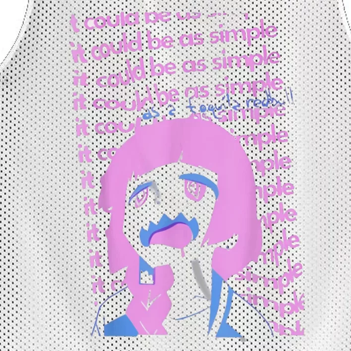 It Could Be As Simple Anime Girl Mesh Reversible Basketball Jersey Tank