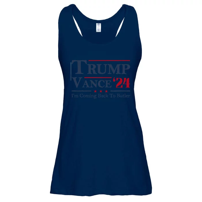 IM Coming Back To Butler Trump Vance 2024 Trump Jd Vance 24 Ladies Essential Flowy Tank