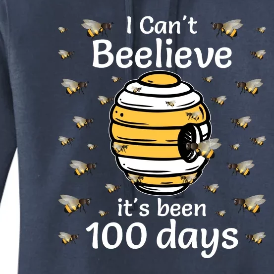 I Can't Beelieve It Is 100 Days | 100 Days Of School Women's Pullover Hoodie