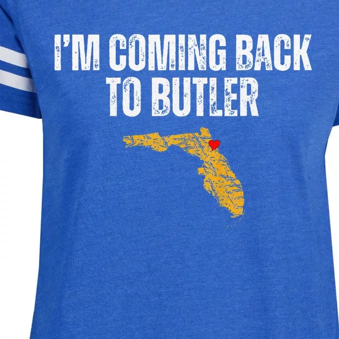 IM Coming Back To Butler Trump Fight Vote Trump President Enza Ladies Jersey Football T-Shirt