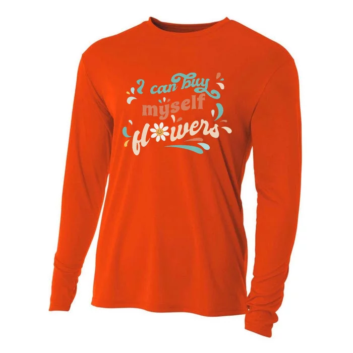 I Can Buy Myself Flowers Valentine's Day Retro Style Cooling Performance Long Sleeve Crew