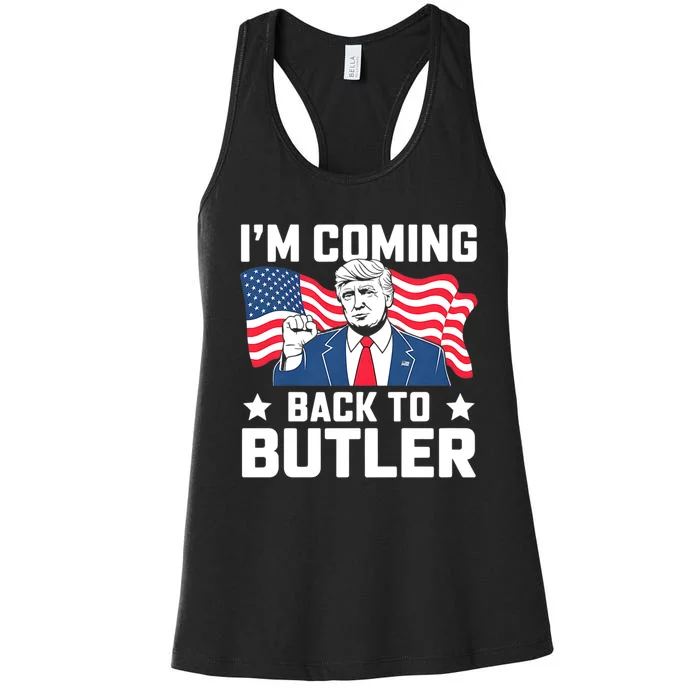 I’M Coming Back To Butler Women's Racerback Tank