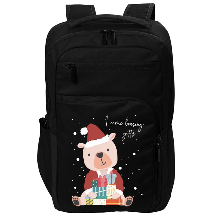 I Come Bearing Funny Gift Funny Christmas Santa Claus Polar Bear Funny Gift Impact Tech Backpack