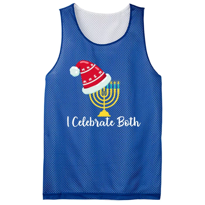 I Celebrate Both Hanukkah Mesh Reversible Basketball Jersey Tank