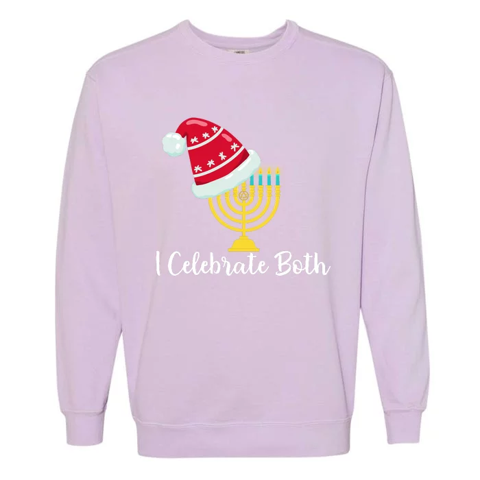 I Celebrate Both Hanukkah Garment-Dyed Sweatshirt