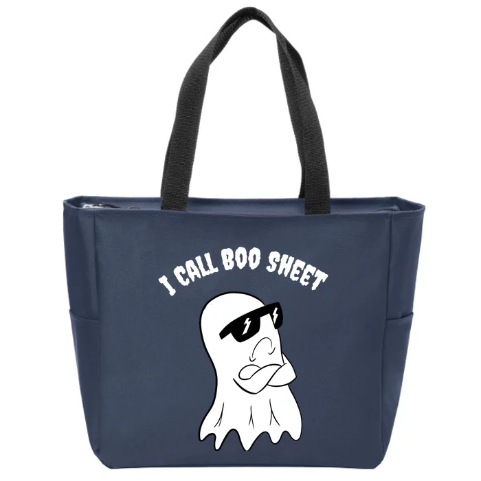 I Call Boo Sheet Halloween Zip Tote Bag