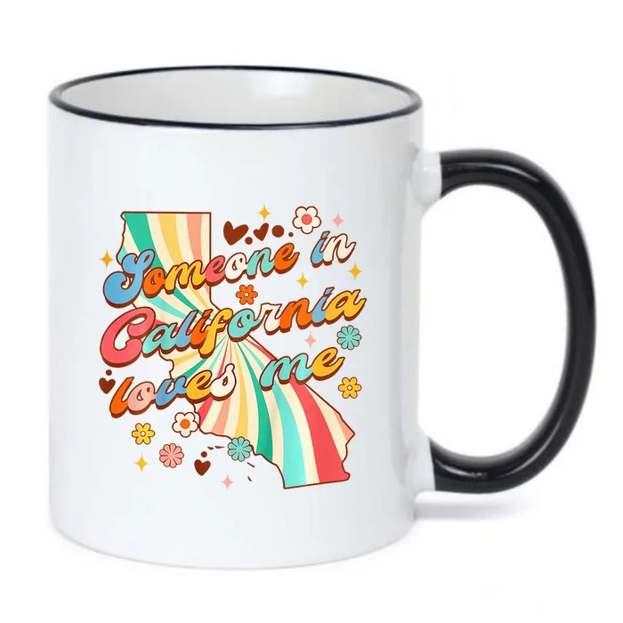 In California Baby Shower Someone Loves Me In California Black Color Changing Mug