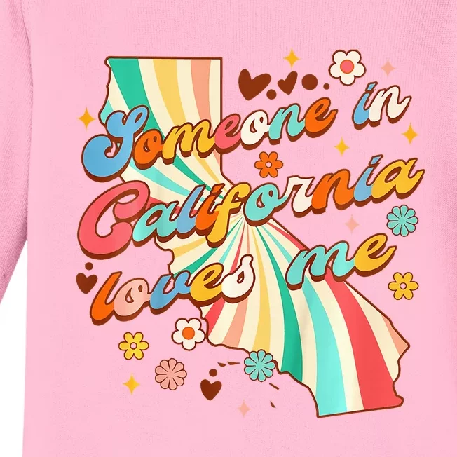 In California Baby Shower Someone Loves Me In California Baby Long Sleeve Bodysuit