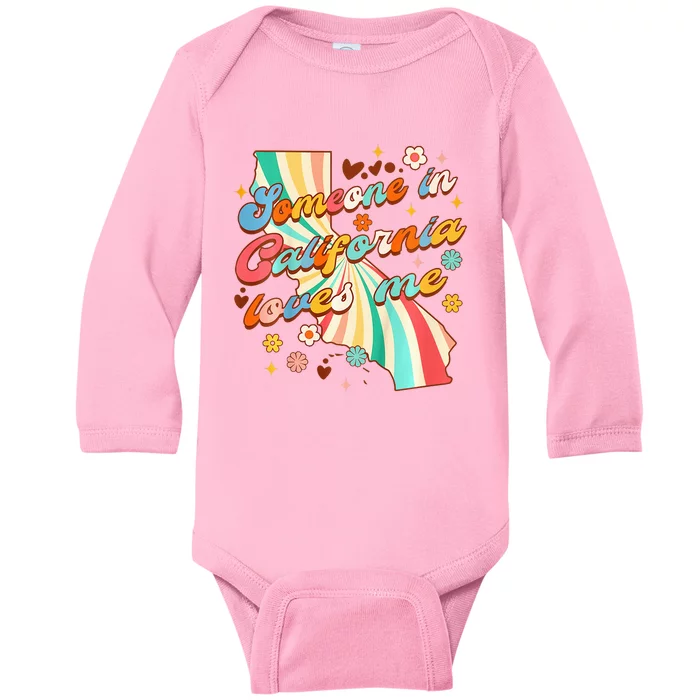 In California Baby Shower Someone Loves Me In California Baby Long Sleeve Bodysuit