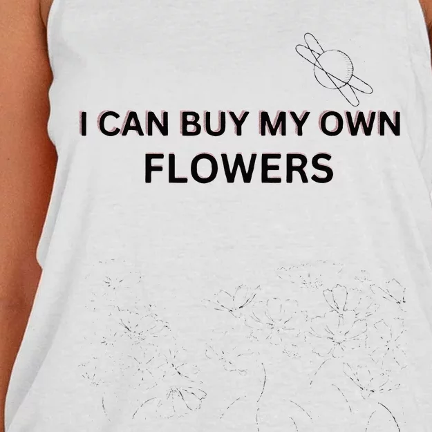 I Can Buy My Own Flowers Women's Knotted Racerback Tank